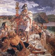 William Bell Scott The Romans Cause a Wall to be Built for the Protection of the South oil painting on canvas